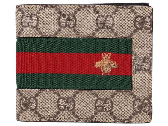 Gucci Stripes Bee Canvas Men's Wallet Multiple colors
