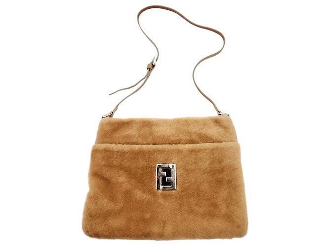 Fendi Borsa a tracolla in shearling marrone