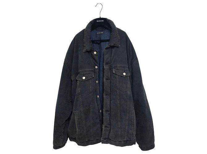 Balenciaga Jaqueta jeans acolchoada japonesa Preto