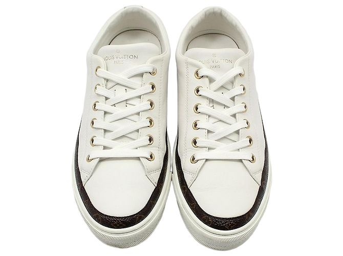 Louis Vuitton Tênis Stella em couro branco Marrom