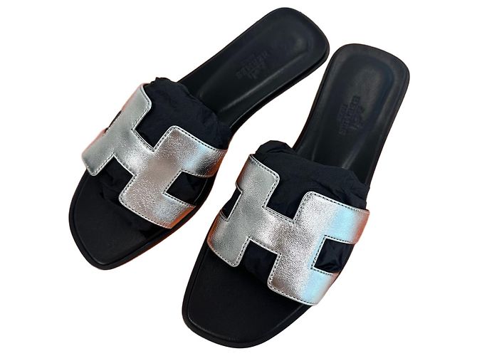 Hermès Oran Sandal Slipper Silver Multiple colors