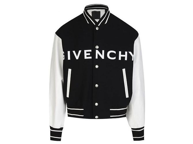 Givenchy Leather Bomber Jacket Silvery