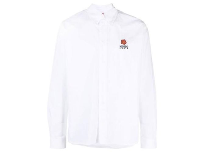 Kenzo Camisa de popelina con bordados florales Boke Plata
