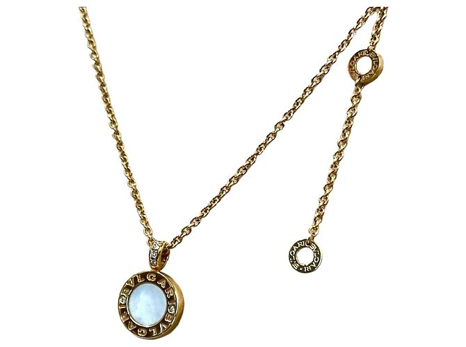 Bulgari Colar BB Diamond Madrepérola e Ônix Branco