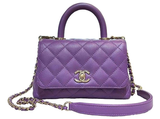 Chanel Caviar Coco Handle Mini Purple Violet