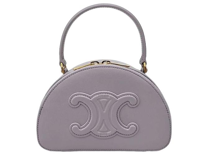 Céline Couro de vitelo liso meia lua lilás claro Roxo