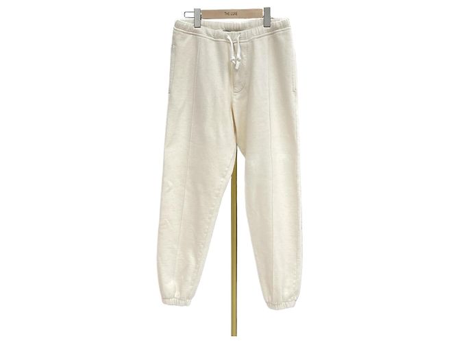 Dior Pantalones de chándal Cotton Wool Ecru Blanco