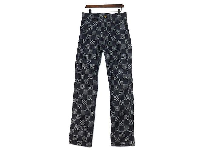 Louis Vuitton Pantaloni in denim Distorted Damier da uomo Nero