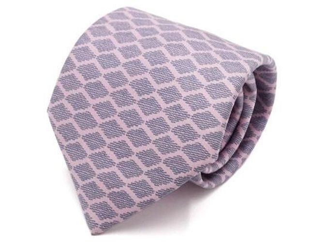 Hermès Purple Wave Dot Pattern Silk Men's Tie