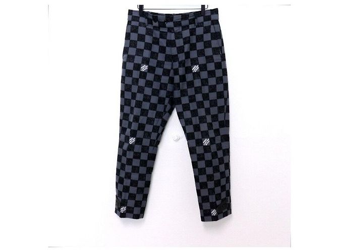 Louis Vuitton Damier Cigarette Pants for Men Black