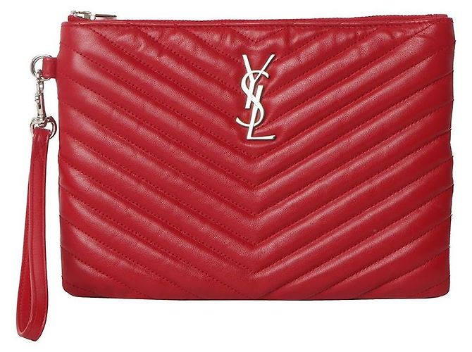 Saint Laurent Clutch Matelassé Small Vermelho