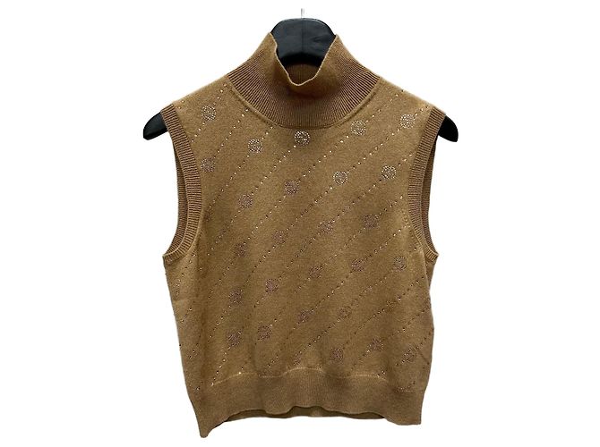 Gucci Interlocking Cashmere Top Braun 