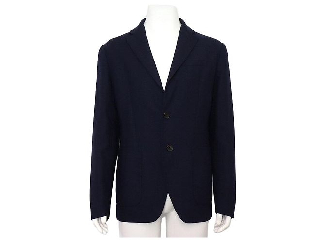 Louis Vuitton Blazer classico in lino blu navy da uomo