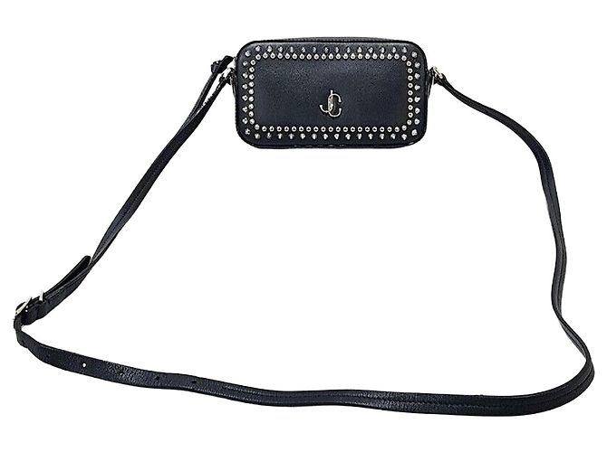 Jimmy Choo Mini borsa a tracolla in pelle con borchie Nero
