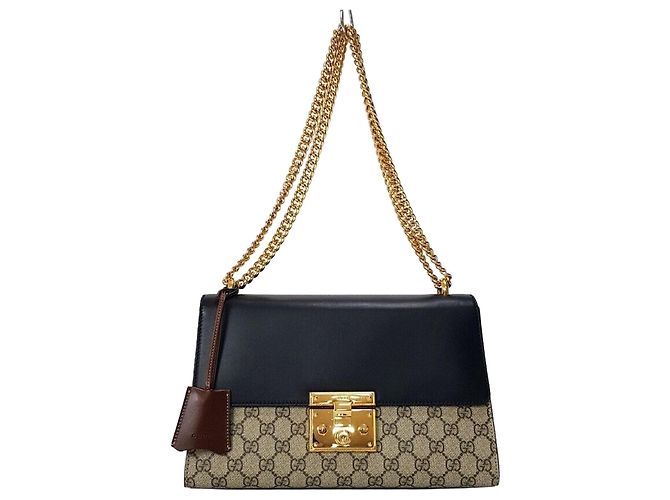 Padlock Gucci Borsa a tracolla con catena e lucchetto Nero 