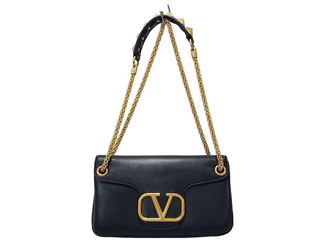 Valentino Bolsa de Ombro Logo Rockstud Chain Prata
