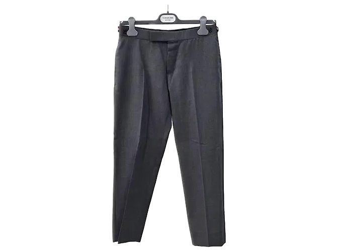 Thom Browne Pantalón de traje en sarga de lana Negro