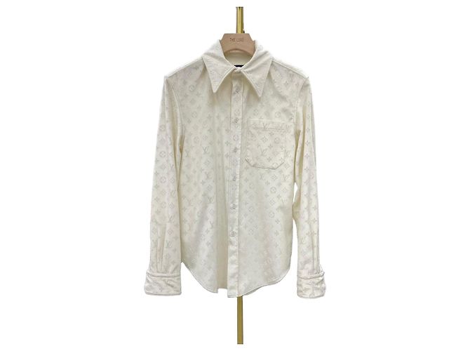 Louis Vuitton Monogramm-Velourshemd Weiß
