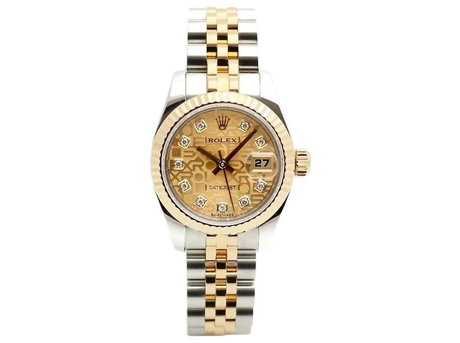 Rolex Orologio Lady Datejust Combination da donna Original Ten Point Diamond Computer Dial D'oro
