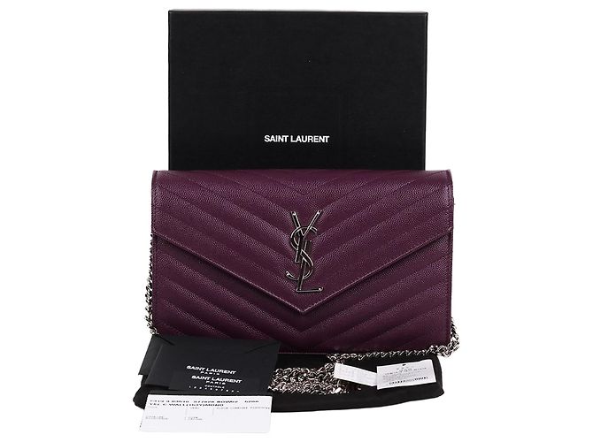 Saint Laurent Bolsa transversal WOC envelope roxa Roxo