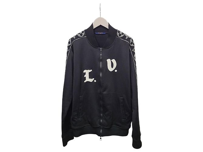 Louis Vuitton Black LV Flower Monogram Banded Track Jacket