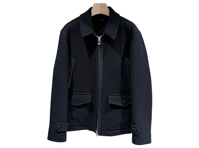 Tom Ford Version Wool Zip-Up Black Jacket