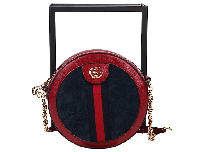 Gucci Borsa a tracolla Ophidia Round Mini Chain Rosso