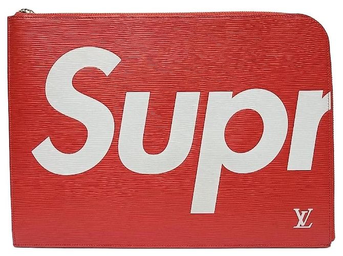 Louis Vuitton Supreme Red Epi Clutch Bag