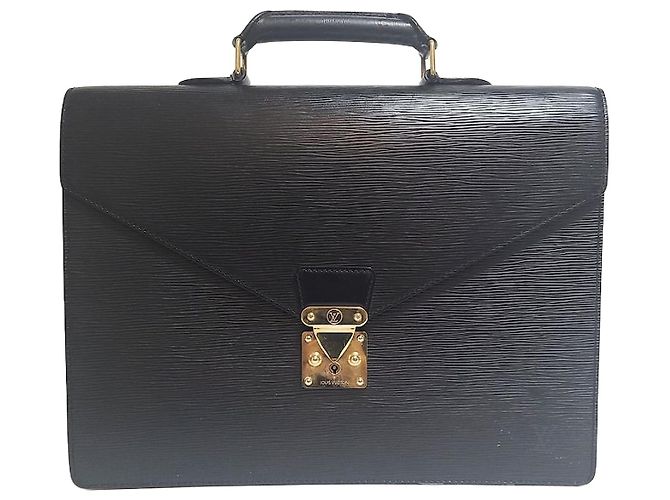 Louis Vuitton Pasta Executiva Epée Serviette Consignee Black Preto