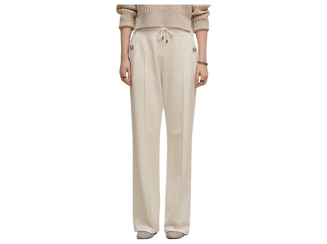 Duffle Hermès Calças de corte folgado para mulher Blang Casse Branco