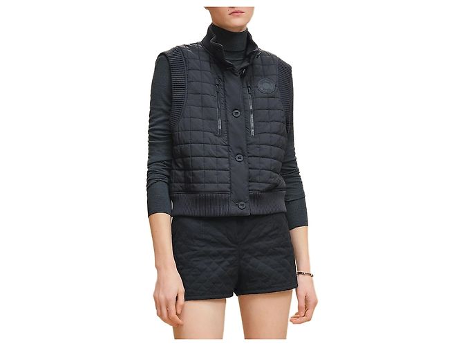 Hermès Colete bomber acolchoado sem mangas para mulher Azul