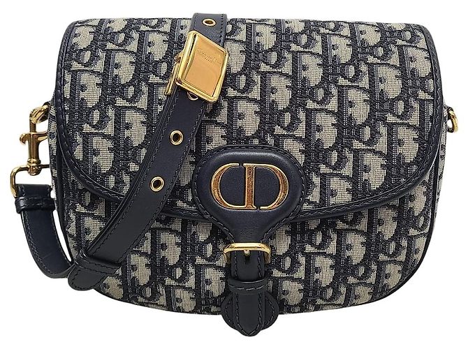 Dior Borsa Bobby Medium in Jacquard Oblique Blu