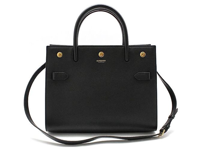 Burberry Piccola borsa a mano e a spalla in pelle nera Nero