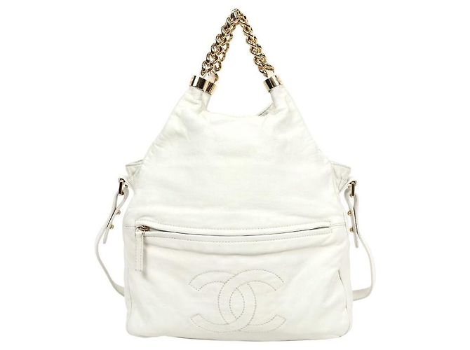 Chanel White Rodeo Drive Hobo Bag