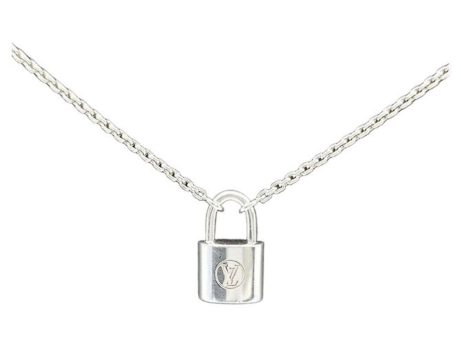 Louis Vuitton Silver Lockit Halskette Silber