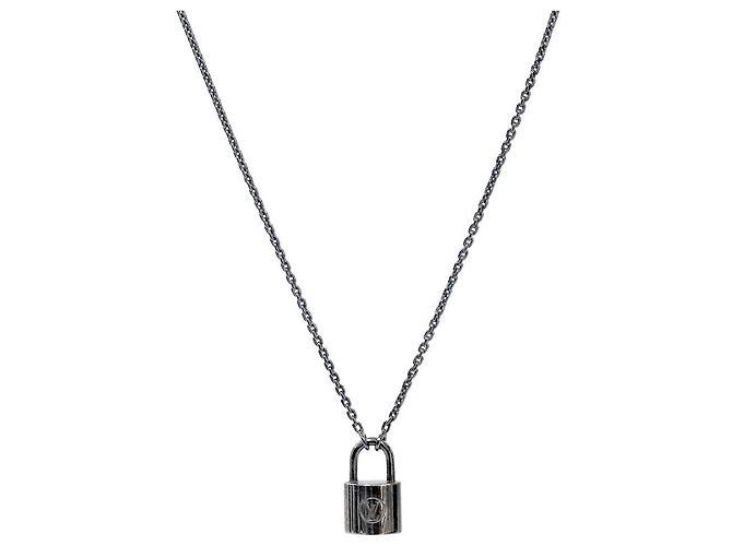 Louis Vuitton Silver Lock Halskette Silber