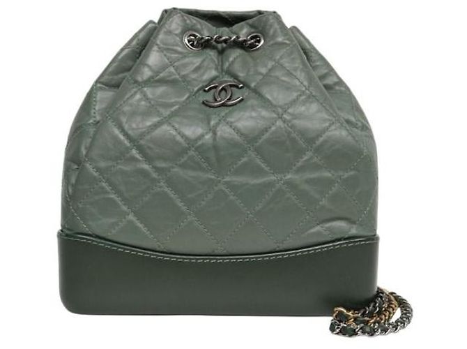 Chanel Small Khaki Leather Gabrielle Backpack Brown