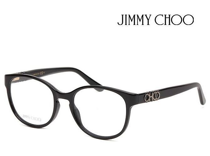 Jimmy Choo Eyeglass Frame Luxury Black Acetate Round