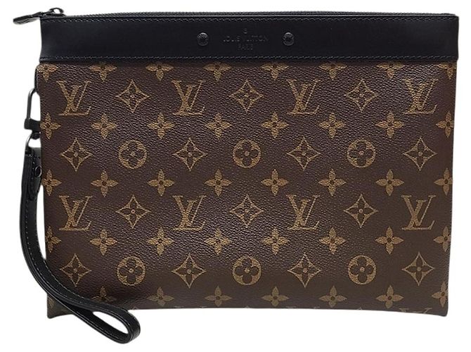 Louis Vuitton Monogram Pochette Accessoires Clutch Bag Brown