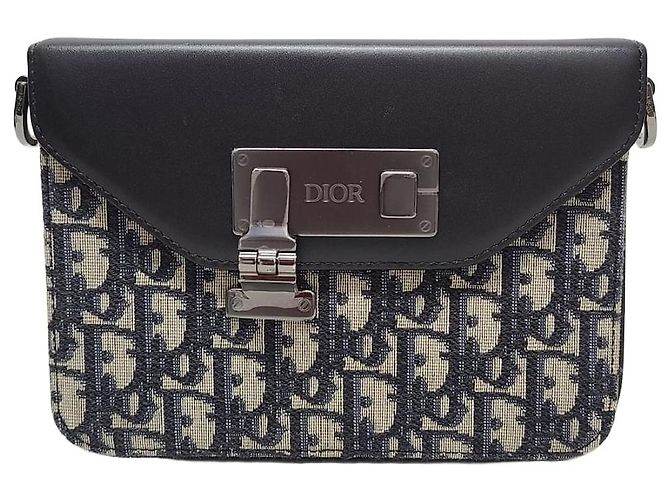 Dior Borsa a tracolla Messenger Oblique Jacquard Nero