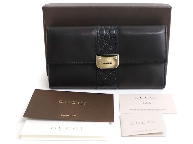 Gucci Black Cima Sukey Long Wallet