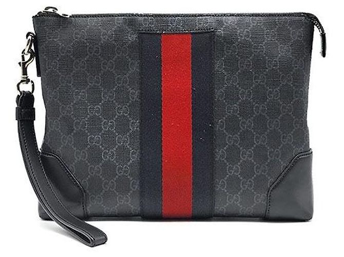 Gucci Clutch con tracolla GG Supreme Nero