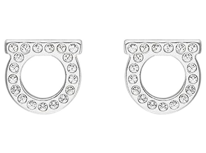Salvatore Ferragamo Gancini Stud Crystal Ohrringe