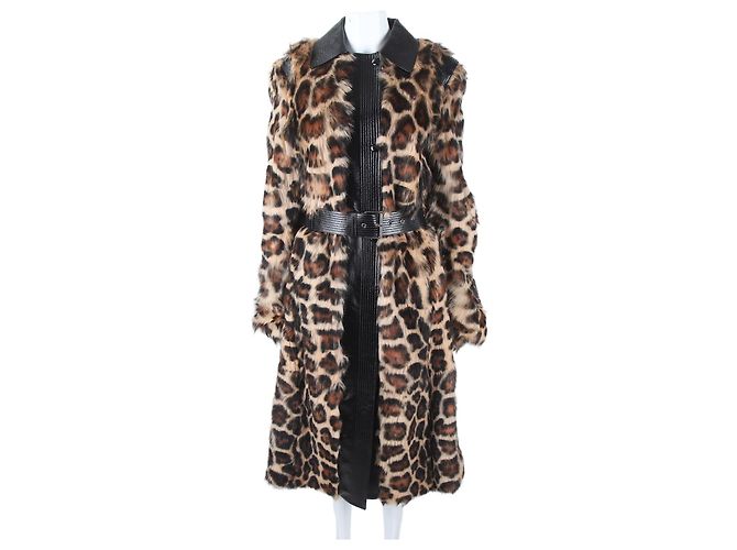 Givenchy Leopard Fur Coat Brown