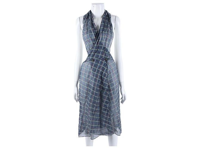 Abito Chanel con collo all'americana trasparente Multicolore