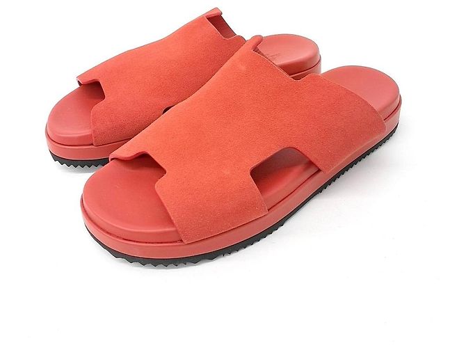 Hermès Mocasines de ante Hermes Roja