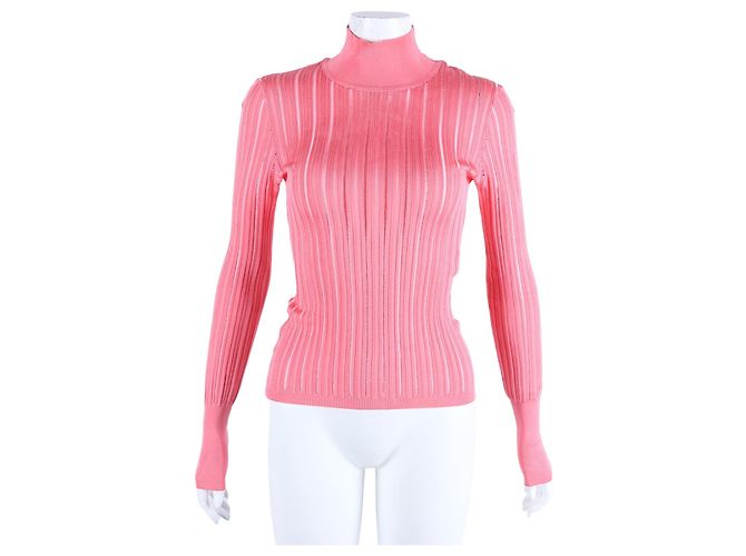 Alaïa Alaia Langarm-Strickpullover Pink 