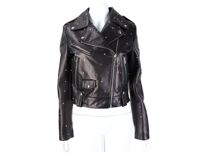 Miu Miu Lederjacke Schwarz