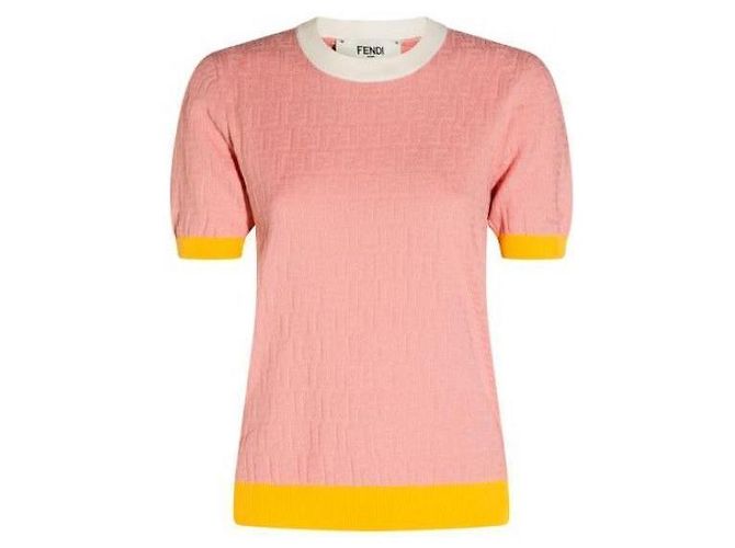 Fendi Suéter de algodão e seda Rosa 