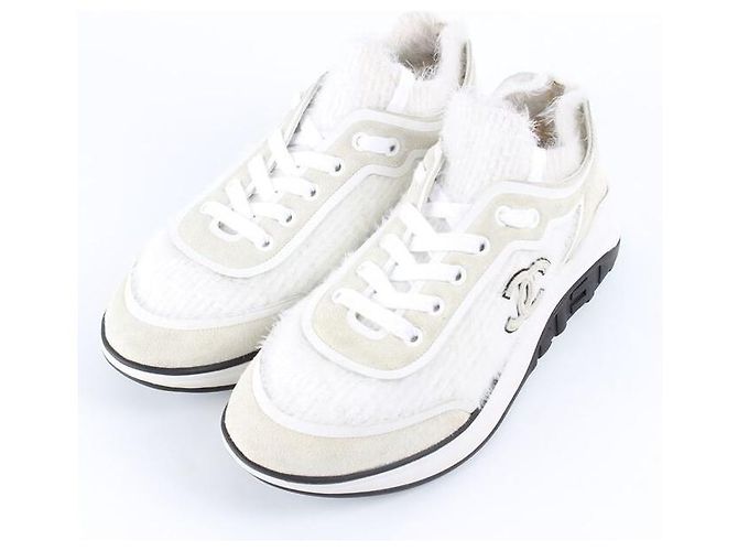 Chanel Strick-Sneaker White Weiß
